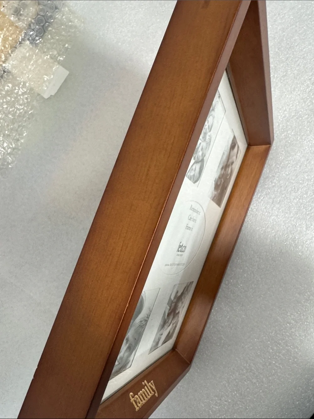 Fetco Wooden Multi-Photo Frame in Warm Brown 8x10 angled frame